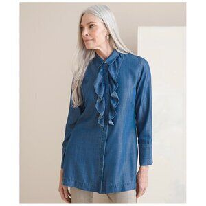 Chico's Ruffle Denim Tunic